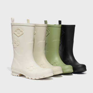 [Rockfish Weatherwear] [X MINJUKIM] FLORAL PATCH RAINBOOTS SHORT