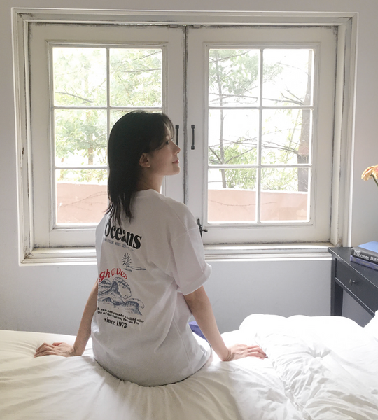 [SLOWAND] Ocean Printed T-Shirt