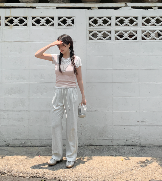 [SLOWAND] # SLOWMADE Love Heart Slim Top