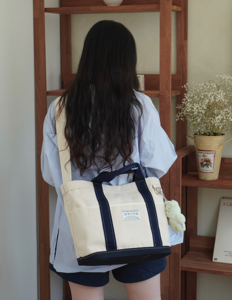 [OLIVET] Happy Things For You Tote Bag (Navy)