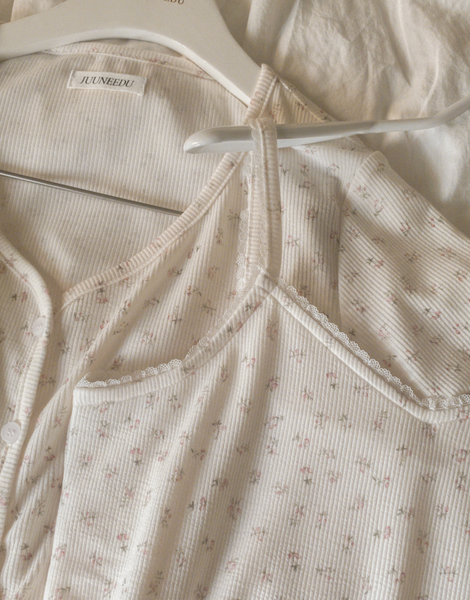 [Juuneedu] Sopty Flower Short Sleeve Pyjama Set