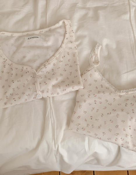 [Juuneedu] Sopty Flower Short Sleeve Pyjama Set