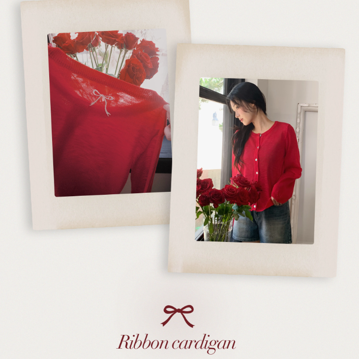 [SLOWAND] Ribbon Summer Embroidered Cardigan