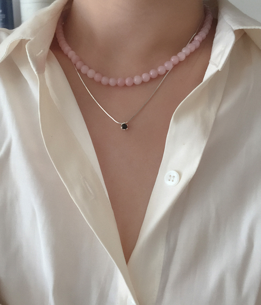 [moat] Pink Cloud Necklace (Silver925)