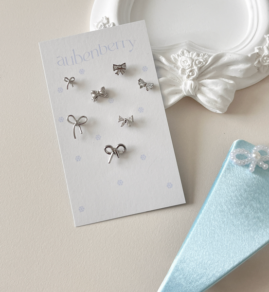 [aube n berry] Ribbon Cubic Layered Point Piercing Special Collection