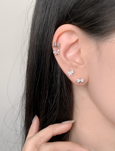 [aube n berry] Ribbon Cubic Layered Point Piercing Special Collection