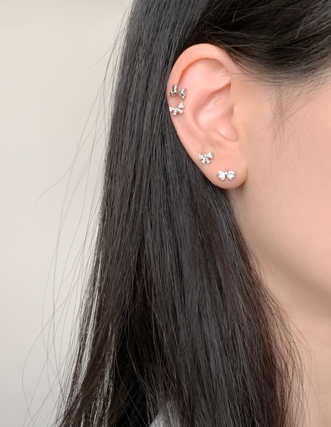 [aube n berry] Ribbon Cubic Layered Point Piercing Special Collection