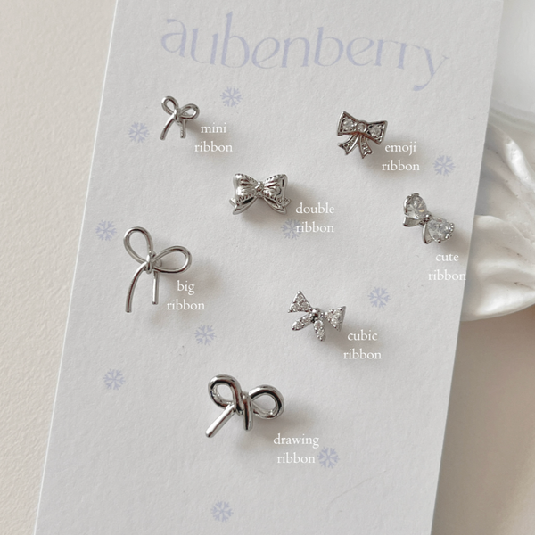 [aube n berry] Ribbon Cubic Layered Point Piercing Special Collection