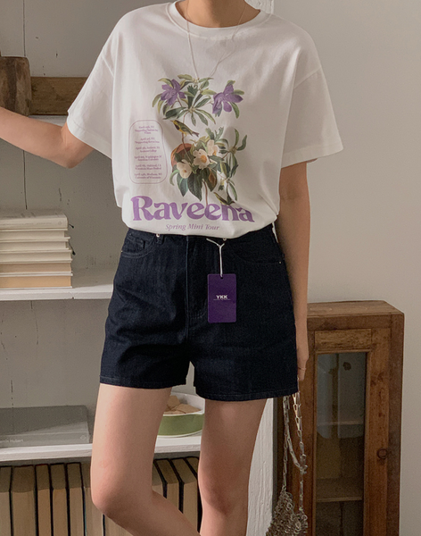 [FROM HEAD TO TOE] *Love From* Lavender Digital Printed Short-Sleeved T-shirt