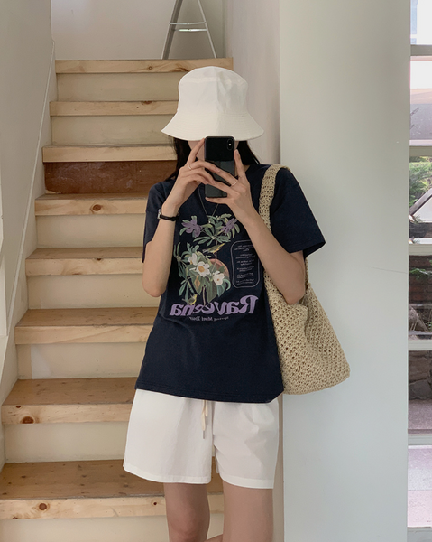 [FROM HEAD TO TOE] *Love From* Lavender Digital Printed Short-Sleeved T-shirt