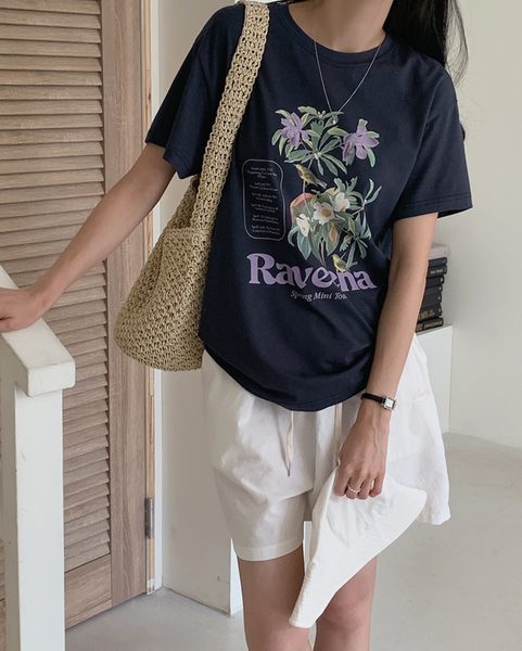 [FROM HEAD TO TOE] *Love From* Lavender Digital Printed Short-Sleeved T-shirt