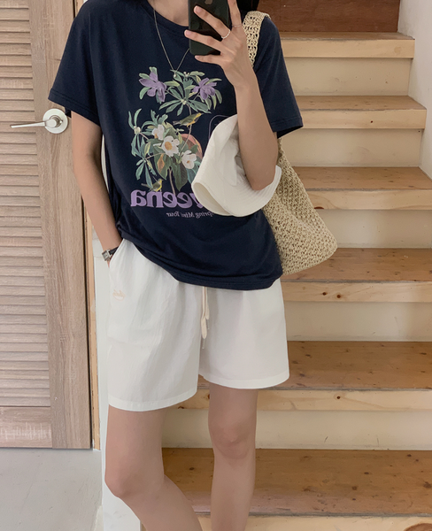 [FROM HEAD TO TOE] *Love From* Lavender Digital Printed Short-Sleeved T-shirt