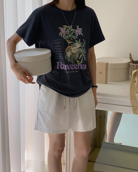 [FROM HEAD TO TOE] *Love From* Lavender Digital Printed Short-Sleeved T-shirt