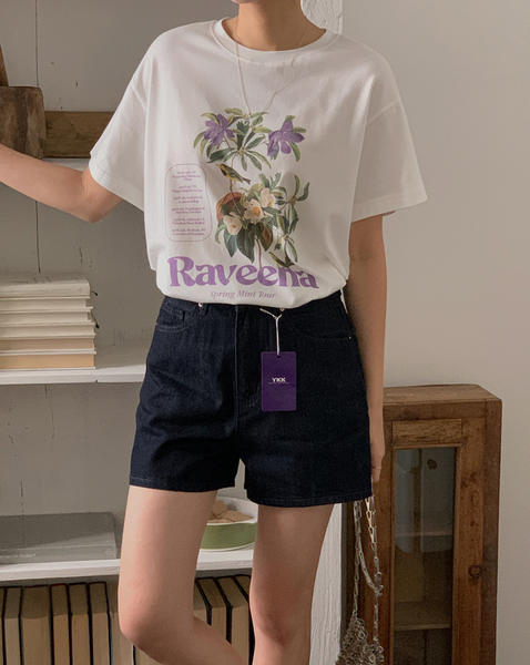 [FROM HEAD TO TOE] *Love From* Lavender Digital Printed Short-Sleeved T-shirt