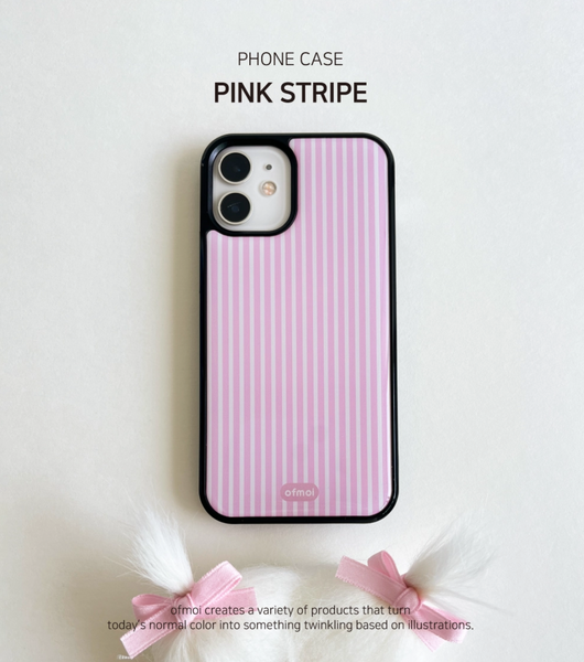 [ofmoi] Pink Stripe Epoxy Phone Case