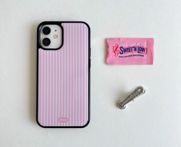 [ofmoi] Pink Stripe Epoxy Phone Case