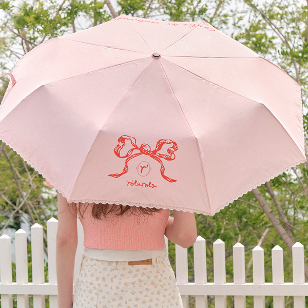 [rola rola] RIBBON LACE UMBRELLA PINK