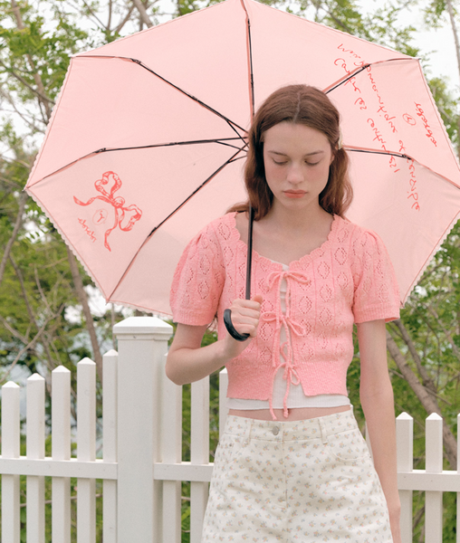 [rola rola] RIBBON LACE UMBRELLA PINK