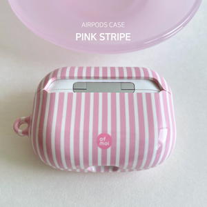 [ofmoi] Pink Stripe Airpods Case