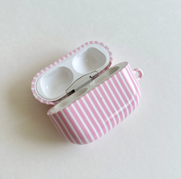 [ofmoi] Pink Stripe Airpods Case