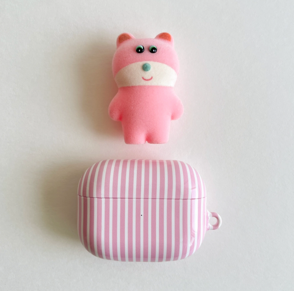 [ofmoi] Pink Stripe Airpods Case