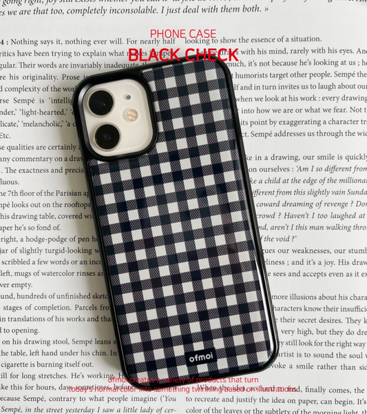 [ofmoi] Black Check Epoxy Phone Case