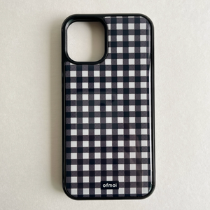 [ofmoi] Black Check Epoxy Phone Case