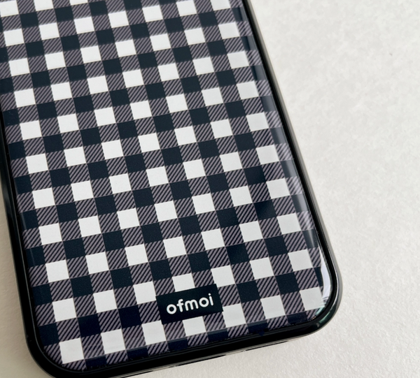 [ofmoi] Black Check Epoxy Phone Case