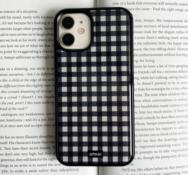 [ofmoi] Black Check Epoxy Phone Case