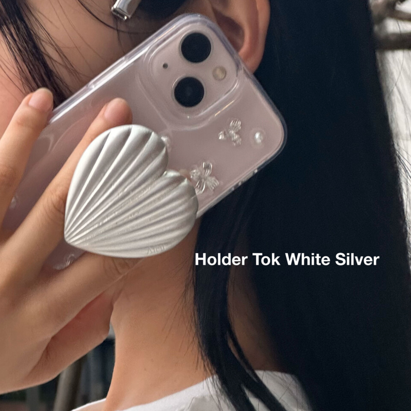 [Aicu Studio] Shelly Holder Grip Tok White Silver