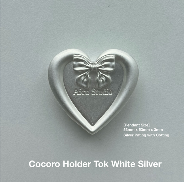 [Aicu Studio] Cocoro Holder Grip Tok White Silver