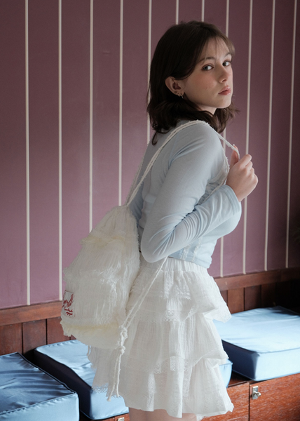 [COZING] Lace String Bag (White)