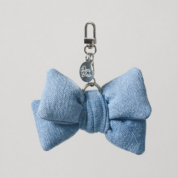 [PVCS] PVCS x Bloomingtale Ribbon Denim Keyring (Light Blue Denim)