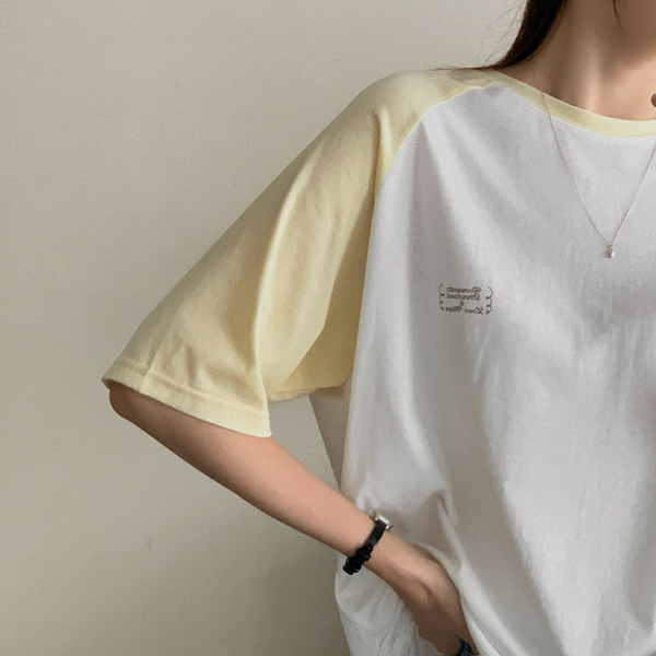 [FROM HEAD TO TOE] *Love From* Ruffella Raglan Colour Short Sleeve T-shirt