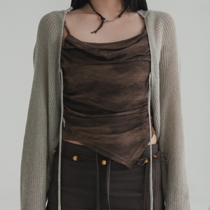 [BINARY01] Rousseau Shirring Sleeveless Shirt (Muffler Set)