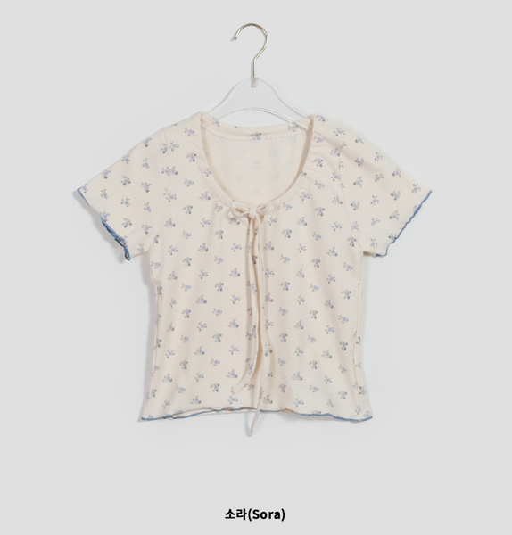 [BINARY01] Ribbon Flower T-Shirt