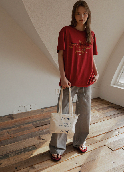 [HOTEL PARIS CHILL] Paper Heart Puffer Bag (Linen)