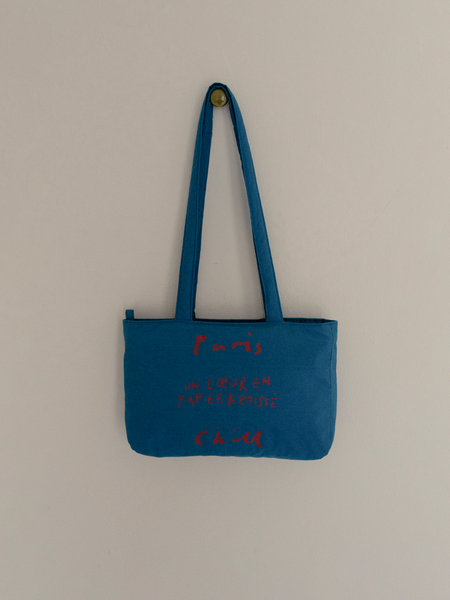 [HOTEL PARIS CHILL] Paper Heart Puffer Bag (Blue)