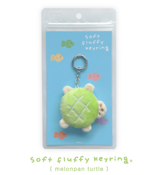 [HOOKKA HOOKKA STUDIO] Melon Bread Turtle Soft Fluffy Keyring