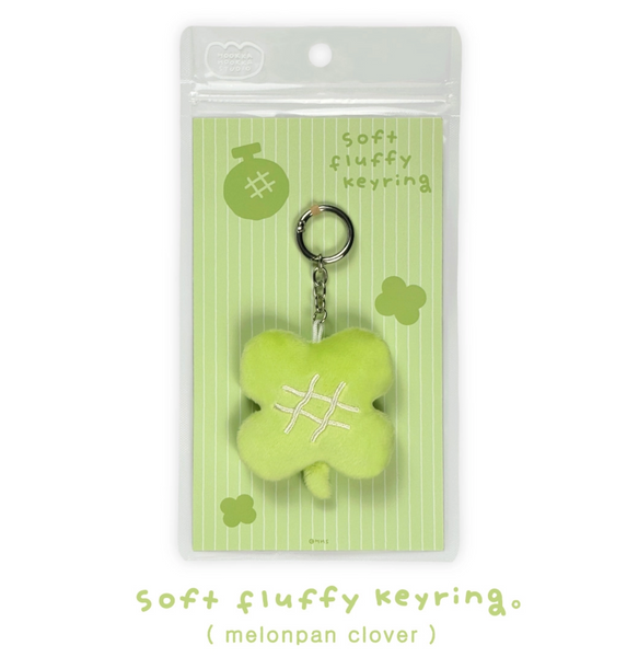 [HOOKKA HOOKKA STUDIO] Melonpan Clover Soft Fluffy Keyring