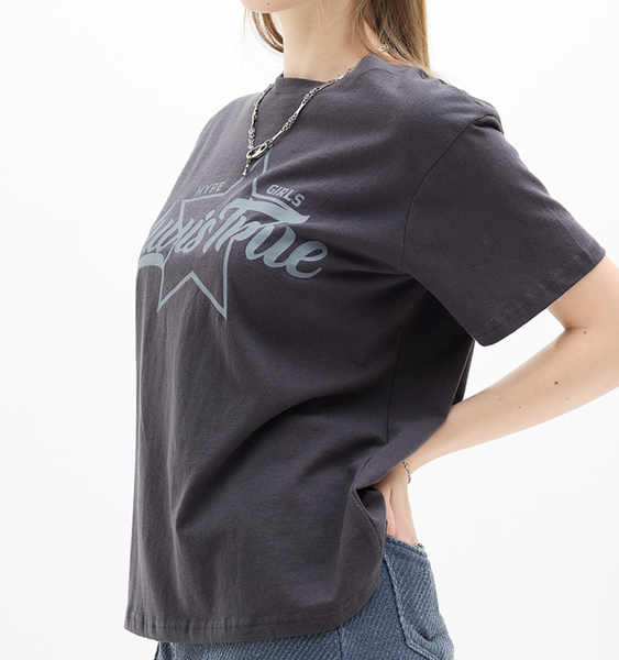 [LUVISTRUE] DN STAR LOGO TEE (CHARCOAL)