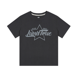 [LUVISTRUE] DN STAR LOGO TEE (CHARCOAL)