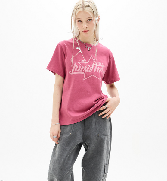 [LUVISTRUE] DN STAR LOGO TEE (PINK)