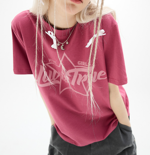 [LUVISTRUE] DN STAR LOGO TEE (PINK)