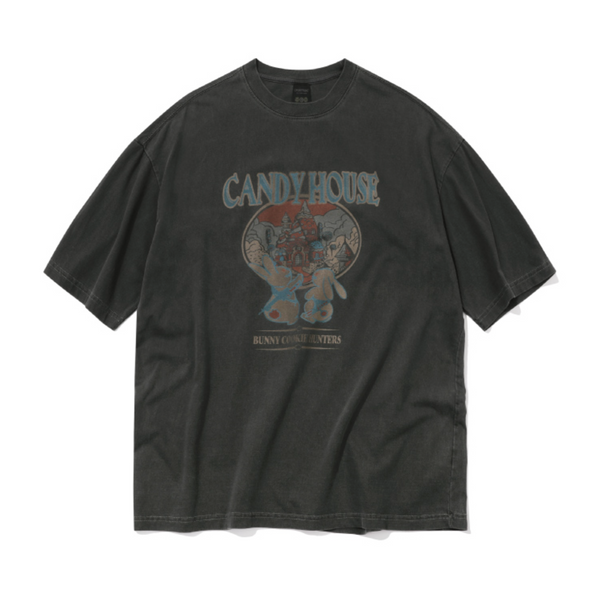 [CPGN STUDIO] Candy House Pigment Short-Sleeved T-Shirt Smoke Black