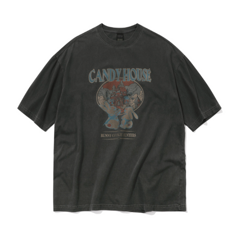 [CPGN STUDIO] Candy House Pigment Short-Sleeved T-Shirt Smoke Black
