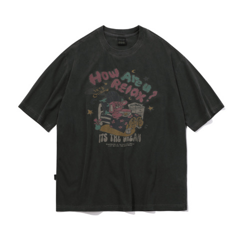 [CPGN STUDIO] Relax Hoppi Pigment Short-Sleeved T-Shirt Smoke Black