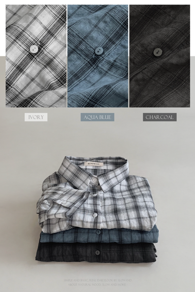 [SLOWAND] #SLOWMADE Mannish Check Shirt