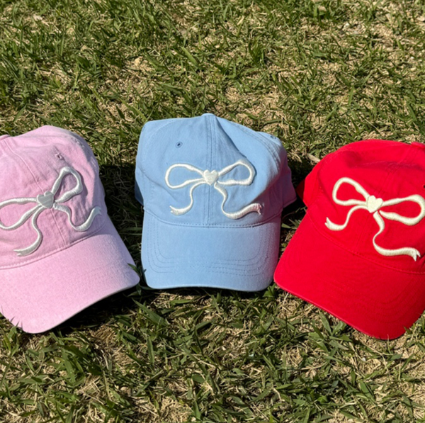 [RONRON] HEART RIBBON BALL CAP (9colour)