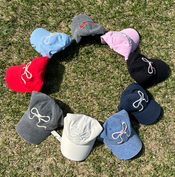 [RONRON] HEART RIBBON BALL CAP (9colour)